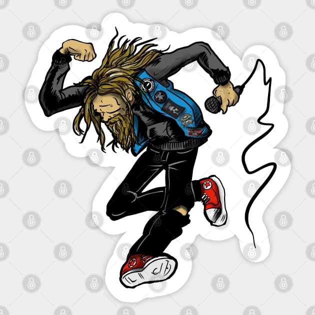 Doom Metal Sludge Rocker Singer Guy Sticker by silentrob668